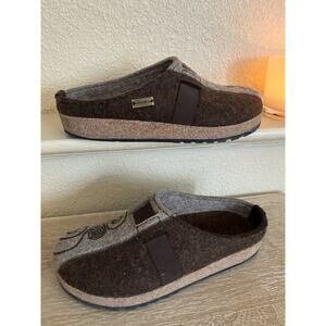 Haflinger Grizzly Magic Swirl Wool Felt Clogs Size 9